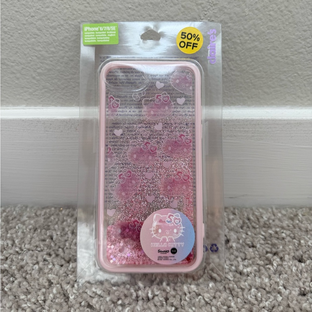 Sanrio Pink Glitter Phone Case for iPhone 6/7/8/SE